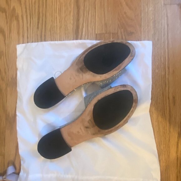 Jimmy Choo Joni Flat Slide Sandals Silver Glitter Size 40 - Picture 5 of 5